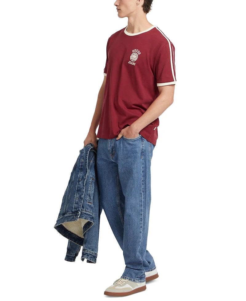 Guess Men's Tipped Logo Ringer T-Shirt