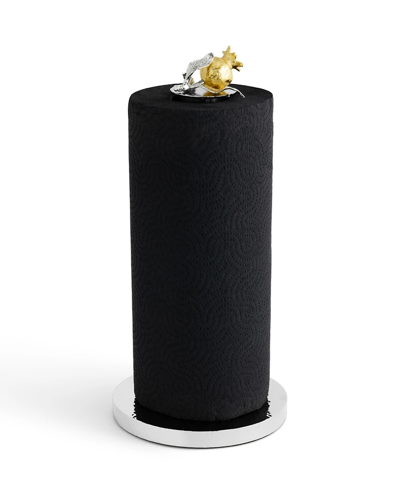 Michael Aram Pomegranate Silver and Gold Paper Towel Holder, 6.3" x 6.3"