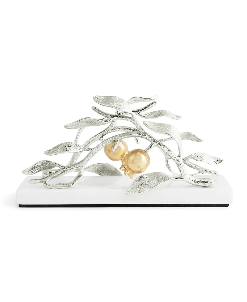 Michael Aram Pomegranate Silver and Gold Vertical Napkin Holder, 8" x 4"
