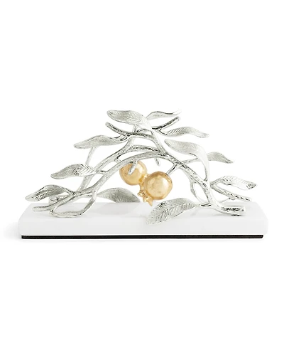 Michael Aram Pomegranate Silver and Gold Vertical Napkin Holder, 8" x 4"