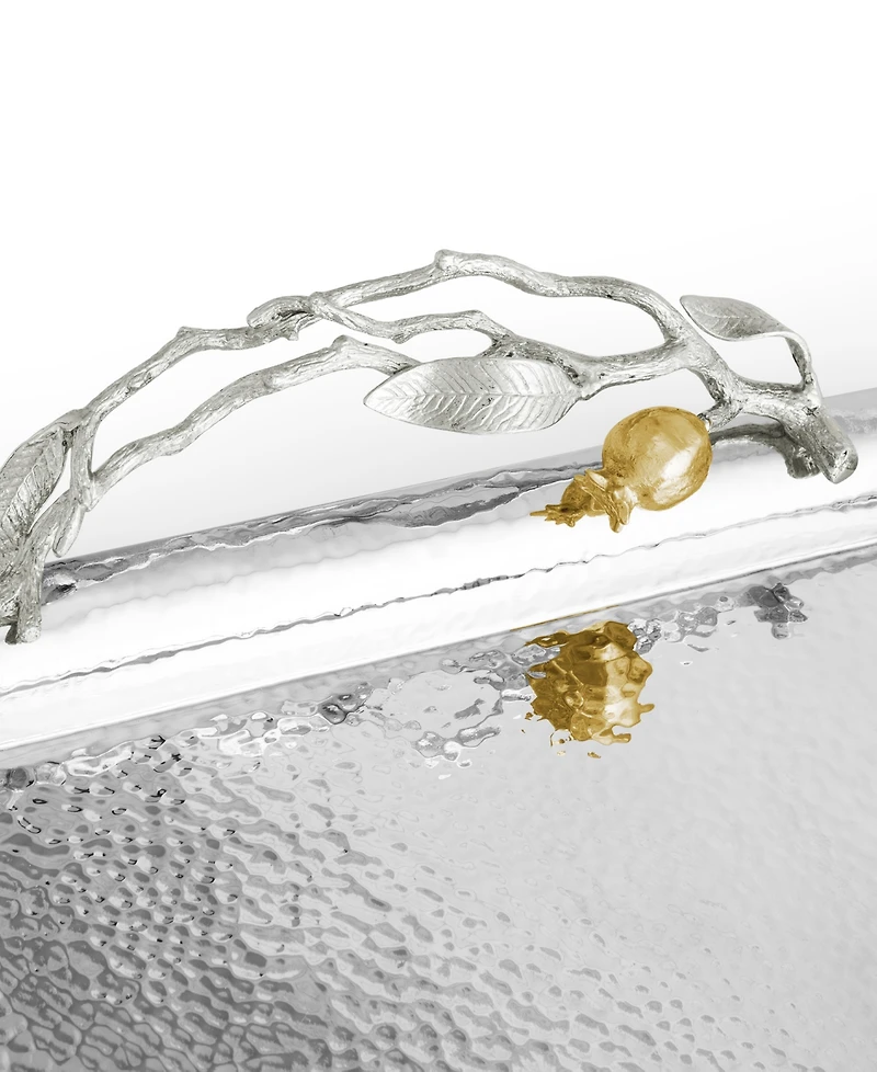 Michael Aram Pomegranate Silver and Gold Serving Tray