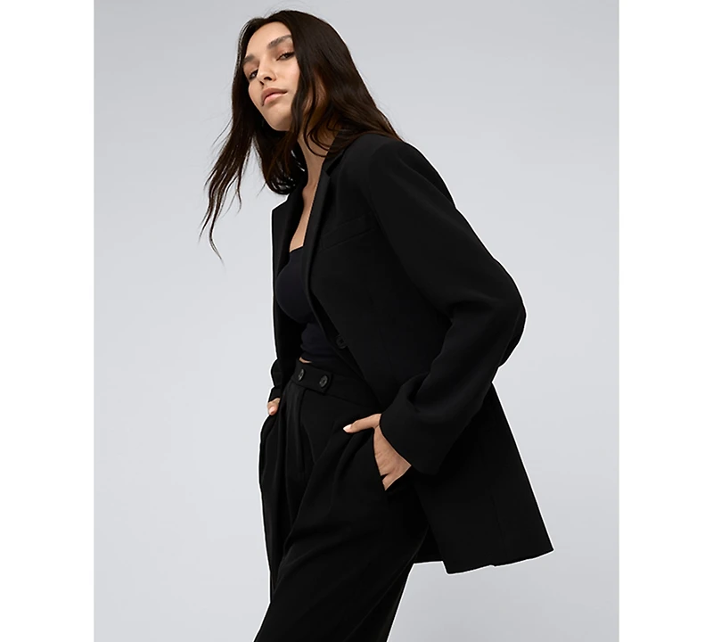 Kenneth Cole Women's Vision Twill Three-Button Boyfriend Jacket
