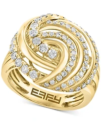 Effy Diamond Swirling Cluster Statement Ring (1 ct. t.w.) in 14k Gold