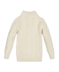 Hope & Henry Baby Boys Mock Neck Cable Sweater with Buttons
