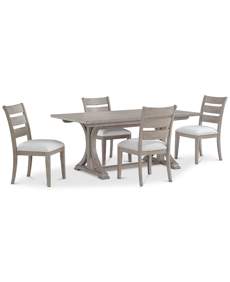 Sadie -Pc. Rectangular Dining Set (Table & Ladder Back Chairs