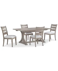 Sadie -Pc. Rectangular Dining Set (Table & Ladder Back Chairs