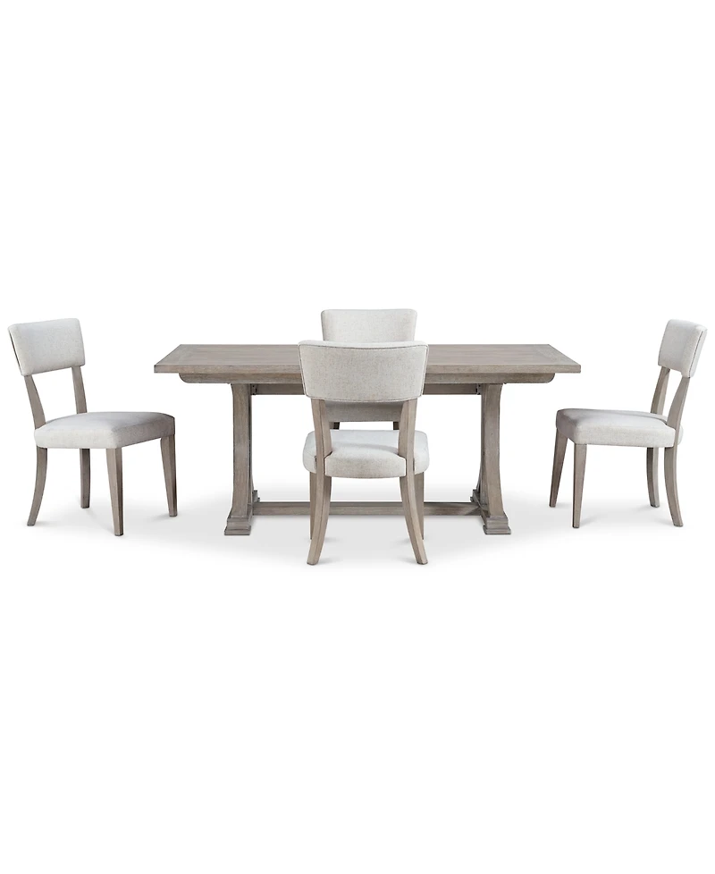 Sadie 5-Pc. Rectangular Dining Set (Table & 4 Upholstered Side Chairs), Created for Macy's