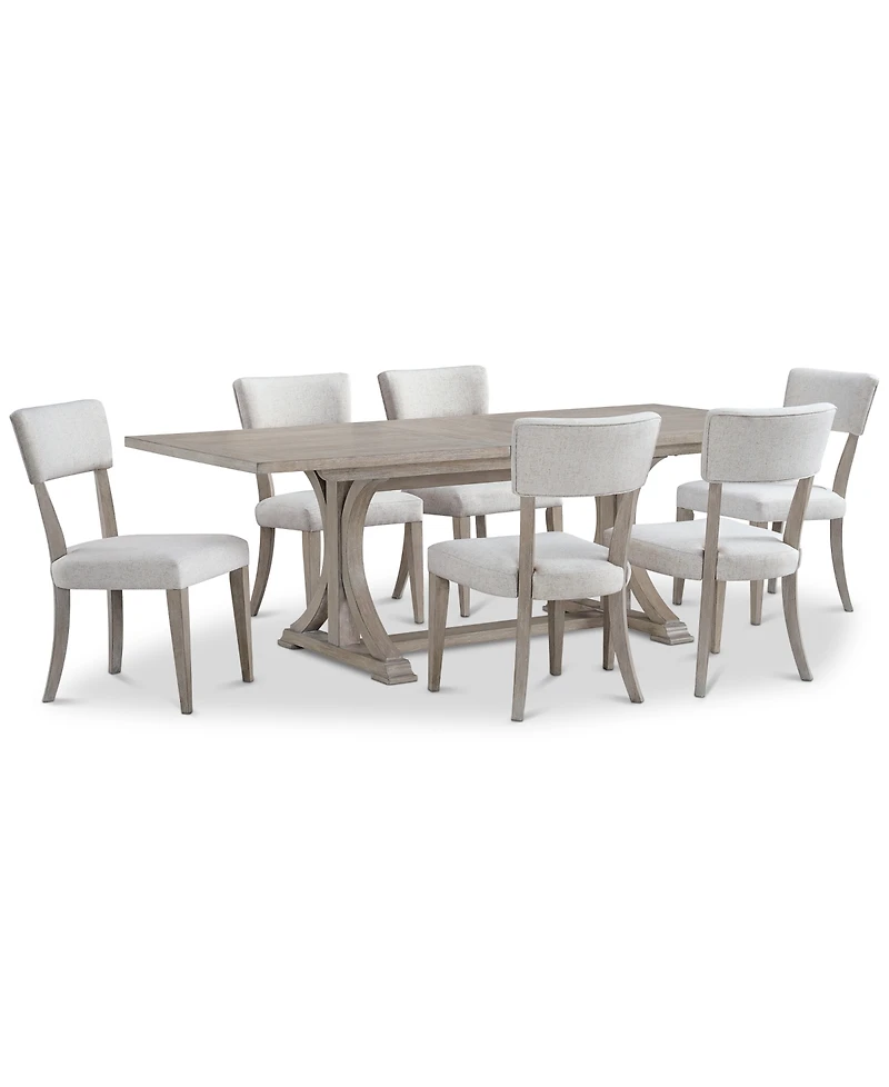 Sadie -Pc. Rectangular Dining Set (Table & Upholstered Side Chairs
