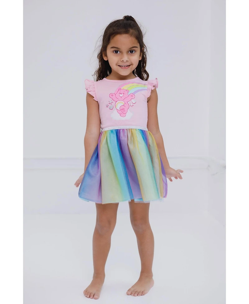 Care Bears Girls Cheer Bear Rainbow Tulle Dress