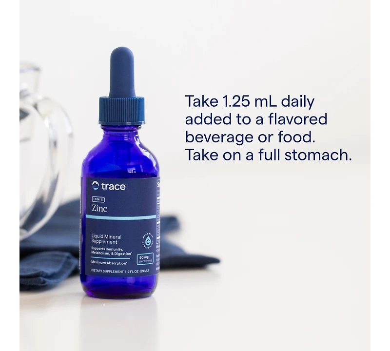 Trace Minerals Liquid Ionic Zinc | 50 mg Zinc with Magnesium | Supports Immune System, Digestion, Growth, & Development | for Kids and Adults | 90 Ser