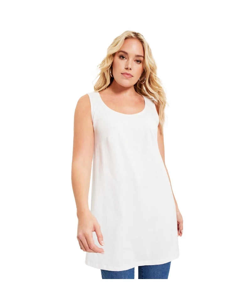 June + Vie Women's Scoopneck One Only Tunic Tank