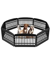 Iris Usa 24" Exercise 8-Panel Pet Playpen, Dog Playpen, Puppy Playpen, for Small and Medium Dogs, Keep Pets Secure, Easy Assemble, Fold It Down, Easy