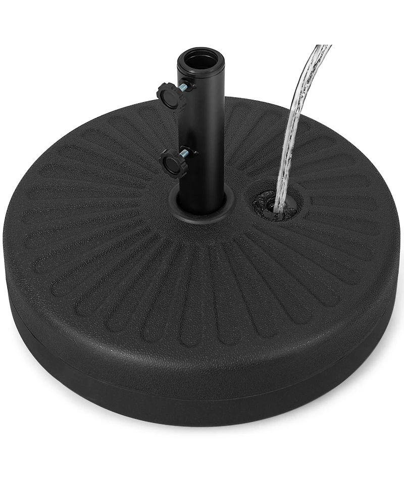 Sugift 19.5 Inch Fillable Round Umbrella Base Stand for Yard Garden Poolside-Black