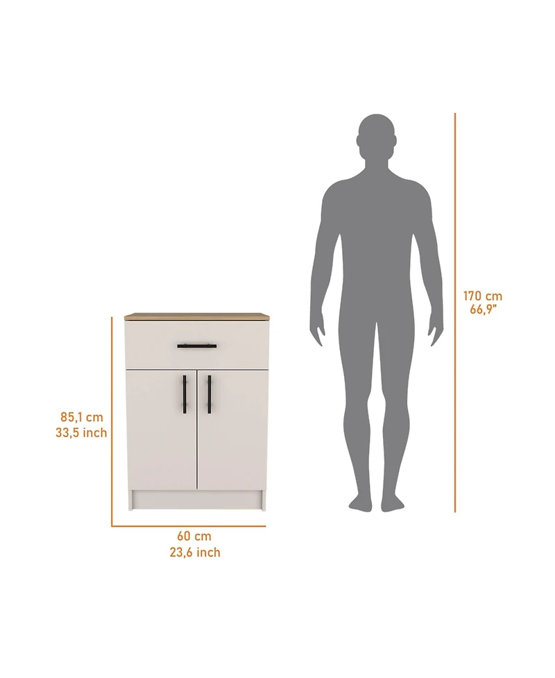 Fm Furniture Cope kitchen Pantry in melamine with 2 doors and 1 drawer