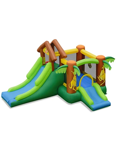 Costway Kids Inflatable Jungle Bounce House Dual Slide Jumping Castle Bouncer