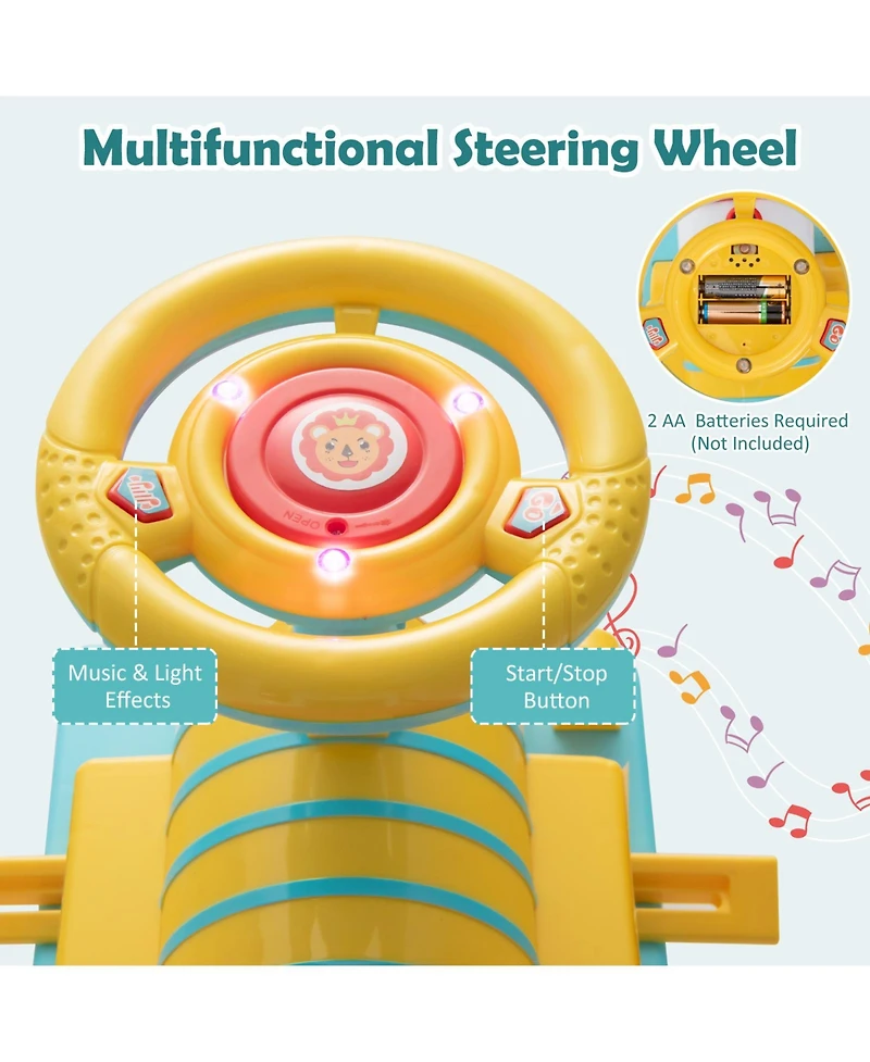 Gymax 6V Electric Kids Ride On Train Motorized Train Toy w/ Track & 6 Wheels Green