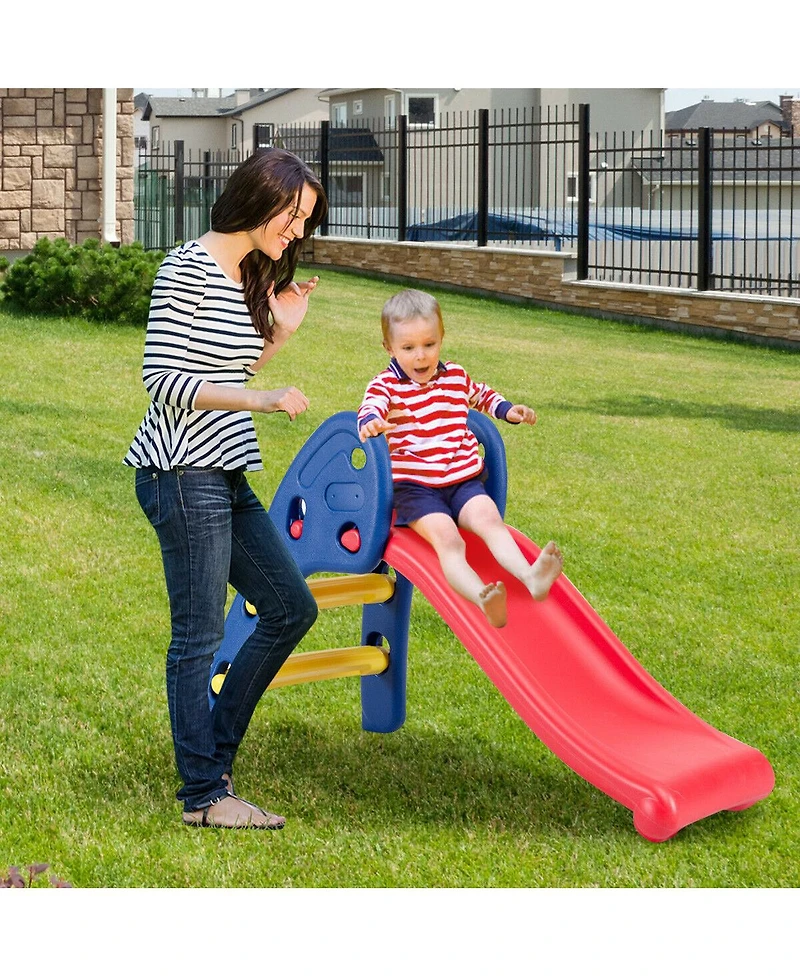 Gymax 2 Step Children Folding Slide Plastic Fun Toy Up-down For Kids Indoor & Outdoor