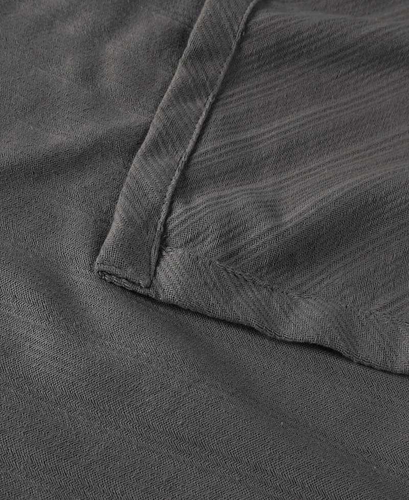 Superior Milan Cotton Jacquard Dobby Weave Textured Striped Lightweight Woven Throw, 50" x 60"
