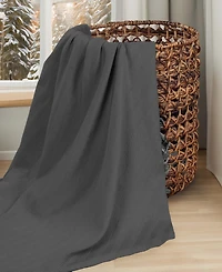 Superior Milan Cotton Jacquard Dobby Weave Textured Striped Lightweight Woven Throw, 50" x 60"