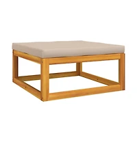 vidaXL Patio Footrest with Taupe Cushion Solid Wood Acacia