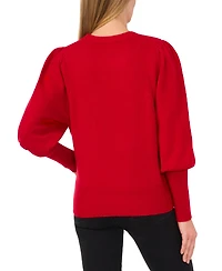 CeCe Women's Rhinestone Bow Crew Neck Sweater