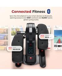 Sunny Health & Fitness Smart Electric Motorized Under Desk Mini Elliptical Cardio Exerciser, Exclusive SunnyFit App Enhanced Bluetooth Connectivity