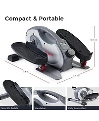 Sunny Health & Fitness Smart Portable Fully Assembled Magnetic Under Desk Elliptical Peddler, Foot & Leg Pedal Exerciser