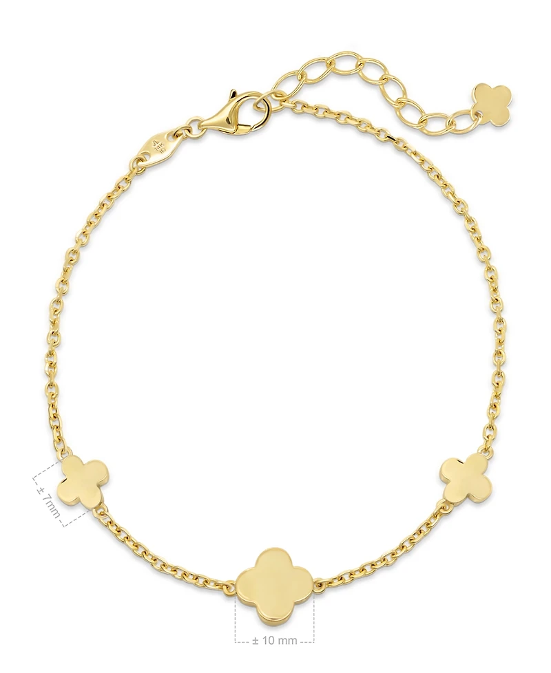 Devata Clover Chain Bracelet in 14K Gold, 6.5 in adj to 7.5 in
