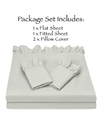 Chanasya Premium Ruffle Sheet Set - Shabby Chic Double Brushed Soft Ruffled Hem Solid Microfiber Sheet Set