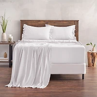 Chanasya Premium Ruffle Sheet Set - Shabby Chic Double Brushed Soft Ruffled Hem Solid Microfiber Sheet Set - Fitted Sheet, Flat Sheet & Pillow Cover