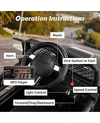 Gymax 12V Kids Ride On Truck Car Electric Vehicle Remote w/ Music & Light Pink
