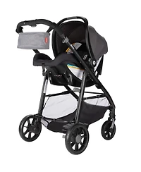 Diono Quantum 4 3-in-1 Travel System with LiteClik30 R SafePlus Infant Car Seat and Base, Gray Slate