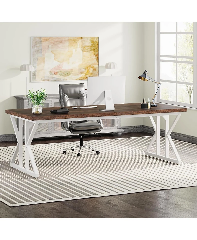 Tribesigns 78.7-Inch Executive Desk, Large Computer Office Desk Workstation, Modern Study Writing Table Business Furniture for Home
