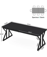 Tribesigns 78.7-Inch Executive Desk, Large Computer Office Desk Workstation, Modern Study Writing Table Business Furniture for Home