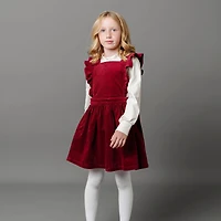 Hope & Henry Little Girls Organic Corduroy Ruffle Jumper