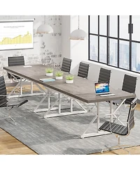 Tribesigns 6FT Conference Table, 70.86 L x 31.49 W 29.52 H Inches Rectangle Meeting Room Rustic Wood Seminar Table Executive Desk
