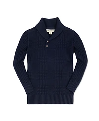 Hope & Henry Baby Boys Long Sleeve Textured Shawl Collar Sweater