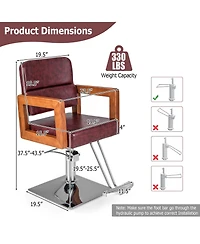 Sugift Hydraulic Barber Chair Salon Chair for Hair Stylist with 360 Degrees Swivel