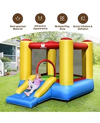 Inflatable Bouncer Kids Bounce House Jumping Castle Slide w/ 480W Blower
