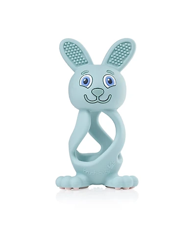 Brush-Baby Bobbie Bunny Baby Teether Toy Eucalyptus Green | Twist & Bounce Teething Toy