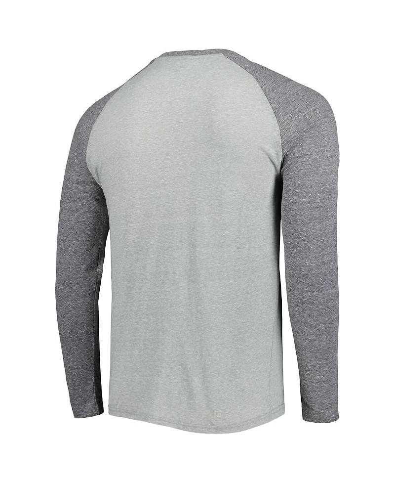 Concepts Sport Men's Heather Gray/Heather Charcoal Charlotte Fc Ledger Raglan Long Sleeve T-Shirt