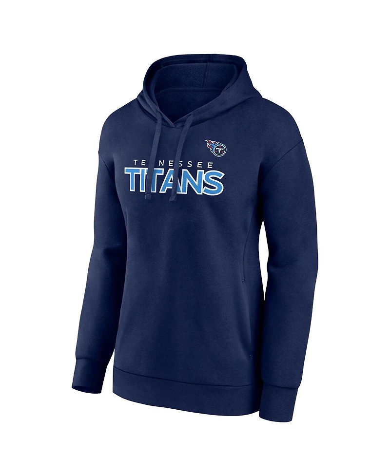 Fanatics Women's Navy Tennessee Titans Iconic Cotton Fleece Checklist Pullover Hoodie