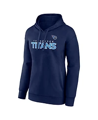 Fanatics Women's Navy Tennessee Titans Iconic Cotton Fleece Checklist Pullover Hoodie