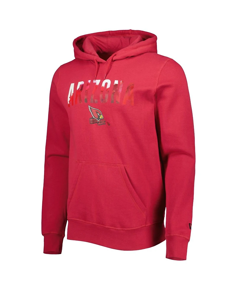 New Era Men's Cardinal Arizona Cardinals Ink Dye Pullover Hoodie