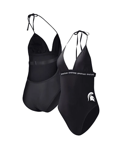 G-iii 4Her by Carl Banks Women's Black Michigan State Spartans Full Count One-Piece Swimsuit