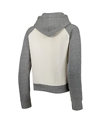 Pressbox Women's Cream/Heather Gray Clemson Tigers Cody Tri-Bend Raglan Pullover Hoodie