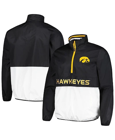 G-iii Sports by Carl Banks Men's Black Iowa Hawkeyes Cornerman Half-Zip Top