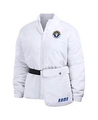 Wear by Erin Andrews Women's White Los Angeles Rams Packaway Full-Zip Puffer Jacket