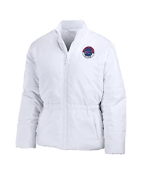 Wear by Erin Andrews Women's White Buffalo Bills Packaway Full-Zip Puffer Jacket
