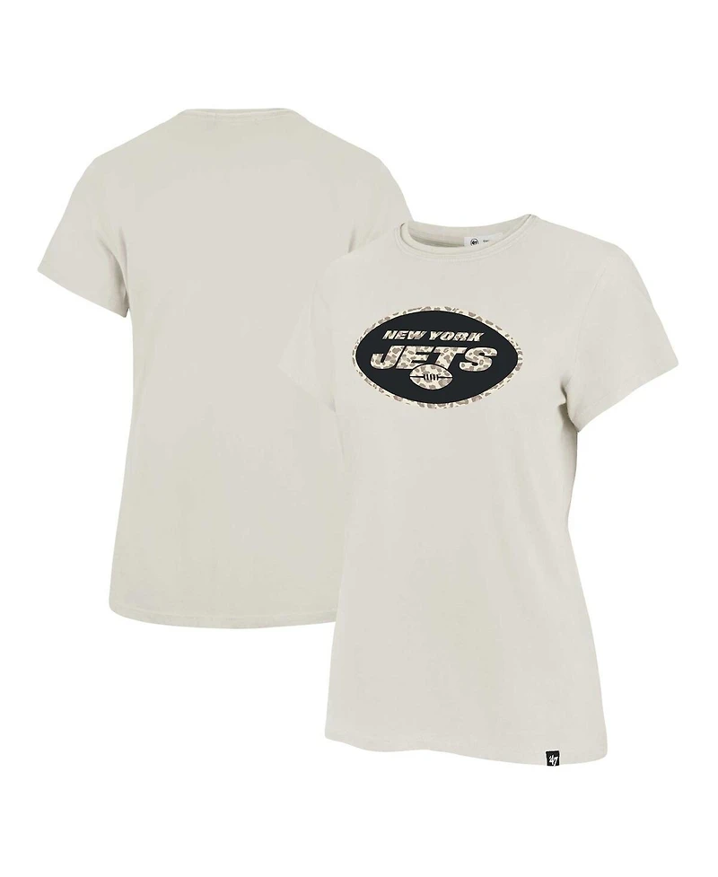 '47 Brand Women's Cream New York Jets Panthera Frankie T-Shirt